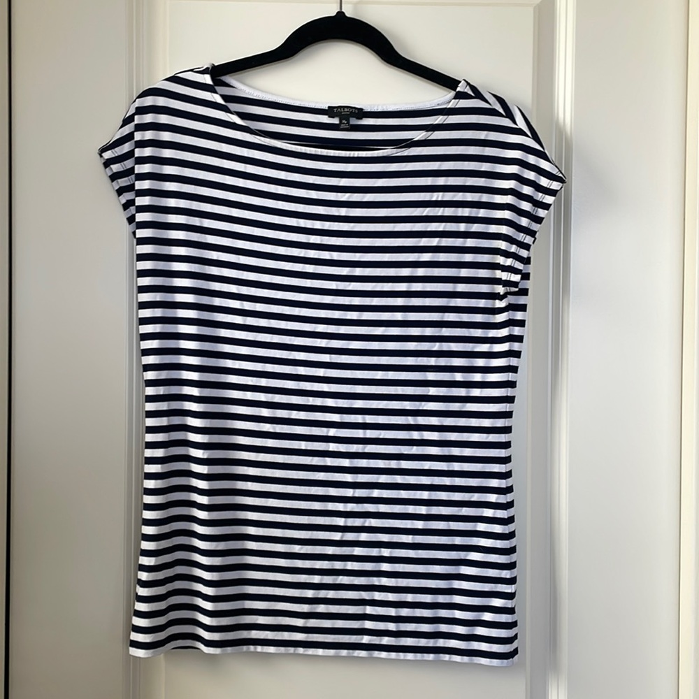 Talbots like new boatneck stripe T Size MP